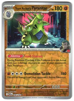 Team Rocket's Tyranitar 096/182 Reverse Holo Destined Rivals English Pokemon NM - Image 1