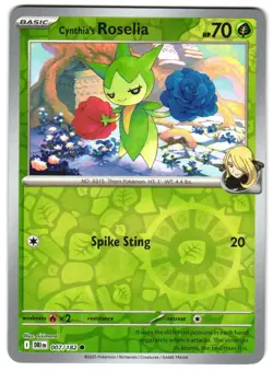 Cynthia's Roselia 007/182 Reverse Holo SV10: Destined Rivals English Pokemon NM - Image 1
