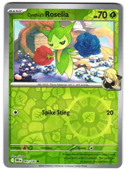 Cynthia's Roselia 007/182 Reverse Holo SV10: Destined Rivals English Pokemon NM - Image 1