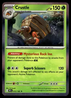 Crustle Holofoil 012/182 Rare SV10: Destined Rivals Pokemon - Image 1