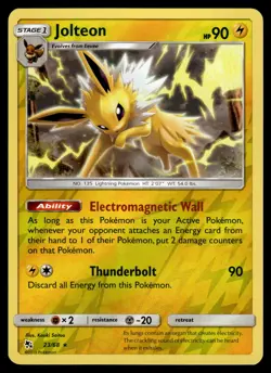Jolteon Reverse Holofoil 23/68 Rare Hidden Fates Pokemon - Image 1