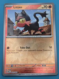 Litten 032/162 Reverse Holo Common - Temporal Forces Pokemon NM - Image 1