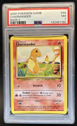 2000 Pokemon Set 2 Charmander #69/130 PSA 7 - Image 1