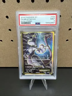 *New Cert Very Clean* 2016 POKEMON XY EVOLUTIONS #103 FULL ART/MEWTWO EX PSA 9 - Image 1