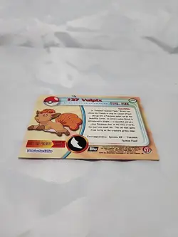 Vulpix #37 Topps Blue Label TV Animation Edition Non Holo Pokemon TCG 1999 - Image 2