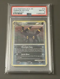 Pokemon TCG: Umbreon 10/90 Undaunted Reverse Holo PSA 8 - Image 1