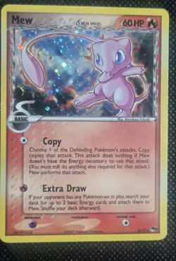 Pokemon Mew Pop Series 5 Holo W/bleed, Inverted Error Back, GEM UG9U Heart Swirl - Image 2