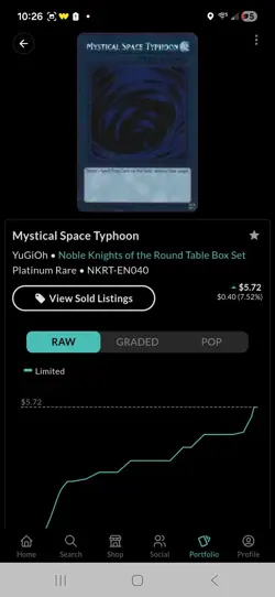 Yu-Gi-Oh Mystical Space Typhoon NKRT-EN040 Limited Edition Platinum Rare - Image 3