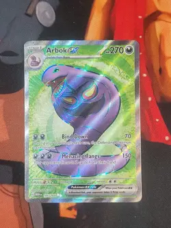 Pokemon Arbok EX Full Art Rare Holo Card 185/165 Scarlet & Violet 151 Series - Image 1