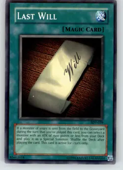 Last Will - Starter Deck: Yugi - SDY-039 - Lightly Played - Image 1