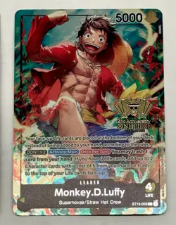 One Piece Monkey D. Luffy 2nd Anniversary WINNER Card Gold Foil English 003 - Image 1