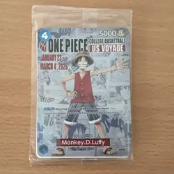 One Piece Monkey.D.Luffy US College Basketball Promo Card **NEW/SEALED** - Image 1