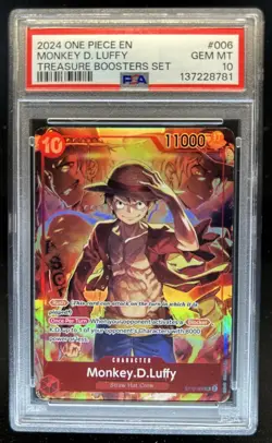 2024 One Piece Monkey D Luffy Treasure Boosters Set #ST10-006 PSA 10 GEM MINT - Image 1