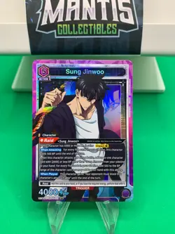 Union Arena UE17BT: SOLO LEVELING Sung Jinwoo UE17BT/SLG-1-021 Super Rare SR - Image 1
