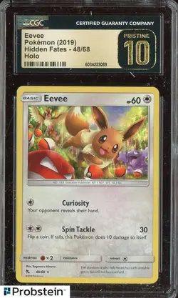2019 Pokemon Hidden Fates #48/68 Eevee Holo CGC 10 PRISTINE - Image 1