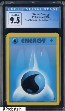 2000 Pokemon Neo Genesis 1st Edition #111/111 Water Energy CGC 9.5 GEM MINT - Image 1
