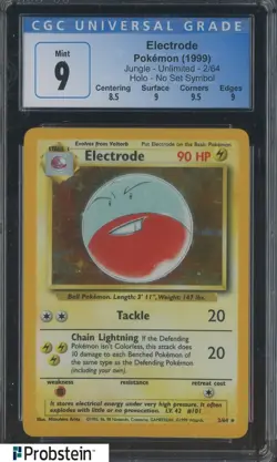 1999 Pokemon Jungle - No Set Symbol #2 Electrode CGC 9 - Image 1