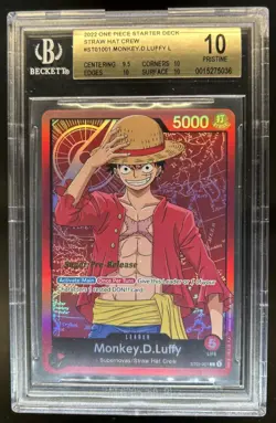 2022 One Piece Starter Deck Straw Hat Crew Monkey D Luffy #1 BGS 10 PRISTINE - Image 1