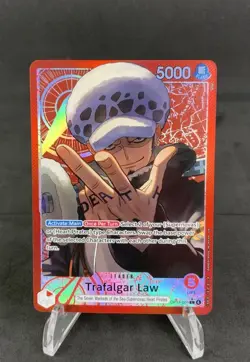 One Piece The Azure Sea's Seven Trafalgar Law OP14-001 Alternate Art Leader Foil - Image 1