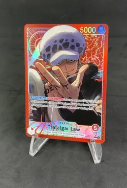 One Piece The Azure Sea's Seven Trafalgar Law OP14-001 Alternate Art Leader Foil - Image 2