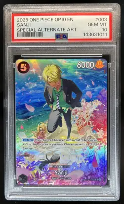 2025 One Piece Royal Blood OP10 Sanji Special Alternative Art #ST14-003 PSA 10 - Image 1