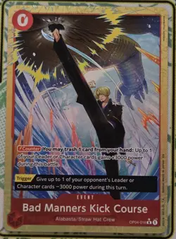 One Piece OP04-016 Alternate Art Bad Manners Kick Course NM Foil Alt Art - Image 2