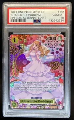 2024 One Piece Charlotte Pudding Special Alternate Art #OP03-112 PSA 10 GEM MINT - Image 1