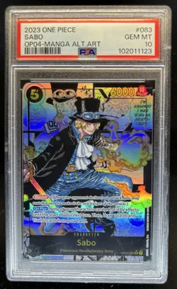 2023 One Piece Sabo SR Manga Alternate Art #OP04-083 PSA 10 GEM MINT GEM MT - Image 1