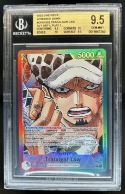 2022 One Piece Romance Dawn Trafalgar Law Alternate Art #OP01-002 BGS 9.5 - Image 1
