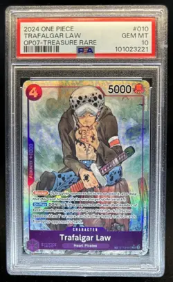 2024 One Piece Trafalgar Law Special Alt Art Treasure Rare #ST10-010 PSA 10 - Image 1