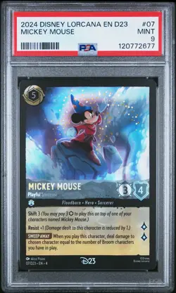 2024 DISNEY LORCANA EN D23-D23 EXPO PROMO MICKEY MOUSE - PLAYFUL SORCERER PSA 9 - Image 1
