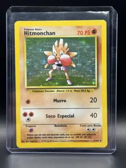 Pokemon TCG Hitmonchan Holo Rare Card Base Set 7/102 - Image 1