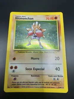 Pokemon TCG Hitmonchan Holo Rare Card Base Set 7/102 - Image 2