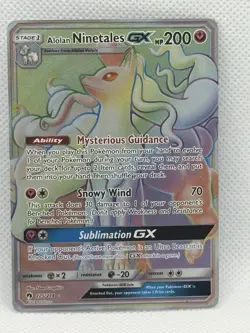 Pokemon Alolan Ninetales GX Sm-Lost Thunder Secret Rare Holo Card 225/214 200 HP - Image 1