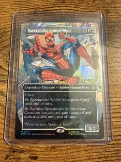 MTG Magic The Gathering Spider-Man BORDERLESS FOIL Spectacular Spider-Man - Image 1