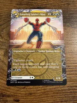 MTG Magic The Gathering Spider-Man BORDERLESS Peter Parker Amazing Spider-Man - Image 2
