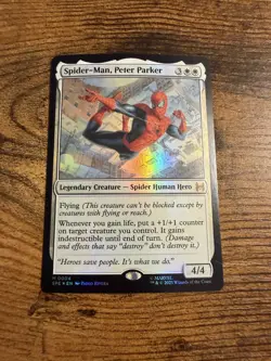 MTG Magic The Gathering Spider-Man FOIL Spider-man Peter Parker - Image 1