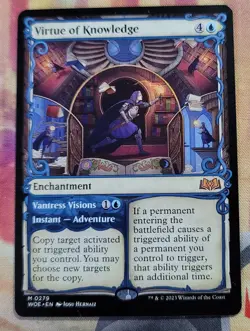 Virtue of Knowledge (Showcase MTG Wilds of Endraine (WOE) (NM) - Image 1
