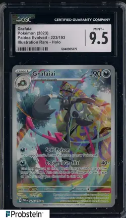 2023 Pokemon Paldea Evolved #223/193 Grafaiai Holo CGC 9.5 MINT+ - Image 1
