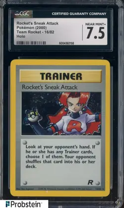 2000 Pokemon Team Rocket Holo #16/82 Rocket's Sneak Attack CGC 7.5 NM+ #2 - Image 1
