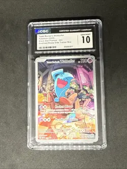2025 Pokemon SV Black Star Promo Destined Rivals Team Rocket's Wobbuffet CGC 10 - Image 1