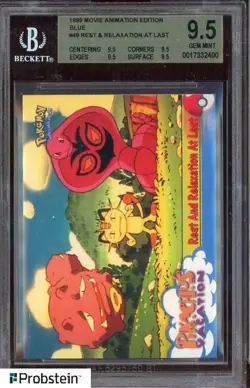 1999 Pokemon Movie Animation Edition Blue #49 Rest & Relaxation At Last BGS 9.5 - Image 1