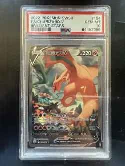 Pokemon Charizard V (Alternate Full Art) 154/172 Brilliant Stars Holo PSA 10 - Image 1