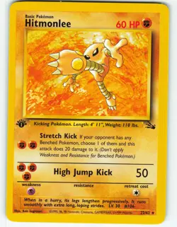 Hitmonlee - 1st Edition - 22/62 Fossil Set - Pokemon TCG - 1999 - Image 1