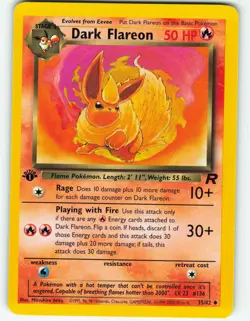 Dark Flareon - 1st Edition - 35/82 Team Rocket - WOTC - Pokemon TCG - 2000 - Image 1