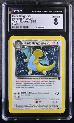 Pokemon Dark Dragonite CGC 8 Team Rocket 5/82 Holo English 2000 - Image 1