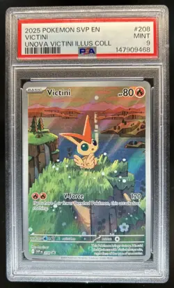 2025 Pokemon SV Black Star Promos - SVP EN Victini #208 PSA 9 - Image 1