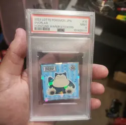 psa 9 2023 LOTTE POKEMON JAPANESE #10 SNORLAXHORIZONS WAFER STICKERS - Image 1