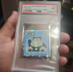 psa 9 2023 LOTTE POKEMON JAPANESE #10 SNORLAXHORIZONS WAFER STICKERS - Image 2