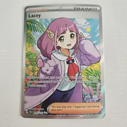 Pokemon TCG Stellar Crown Trainer Lacey Ultra Rare Holo 166/142 - Image 1